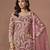 Pink net heavy thread embroidery, zari with sequins work salwar kameez