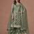 Mehendi net heavy thread embroidery, zari with sequins work salwar kameez