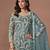Sky blue net heavy thread embroidery, zari with sequins work salwar kameez