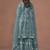 Sky blue net heavy thread embroidery, zari with sequins work salwar kameez
