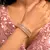 Pink Baguette Crystal Tennis Bracelet, Gold Tone, Art Deco Style, Bridal Jewelry
