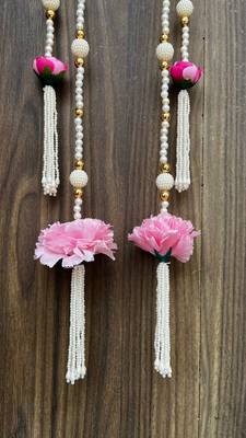 handmade peony flower hanging home decorativebeads temple decoration hanging (pack of 2) 2