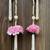 handmade peony flower hanging home decorativebeads temple decoration hanging (pack of 2)