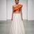 Ivory Orange Embroidered Dupion Silk Lehenga Set