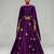 Purple Embroidered Dupion Silk Lehenga Set