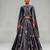 Metallic Grey Embroidered Dupion Silk Lehenga Set