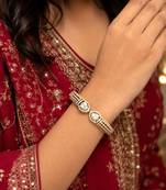 Gold Teardrop CZ Open Cuff Bracelet, Bridal Wedding Bangle, Adjustable Party Jewelry