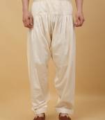 Men cotton elasticated cream salwar