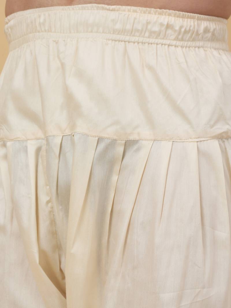 Men cotton elasticated cream salwar