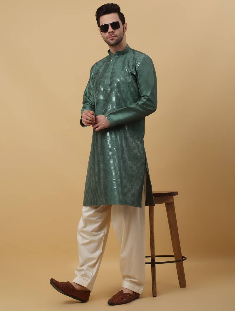 Men cotton elasticated cream salwar