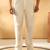 Men cotton silk elastic waistband cream trouser