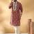 Men cotton silk elastic waistband cream trouser
