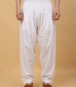 Men cotton elasticated white salwar