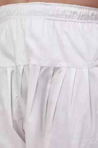 Men cotton elasticated white salwar