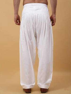 Men cotton elasticated white salwar 3