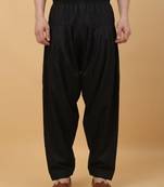 Men cotton elasticated black salwar