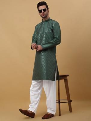 Men cotton elasticated white salwar 5
