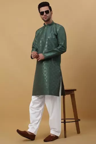 Men cotton elasticated white salwar