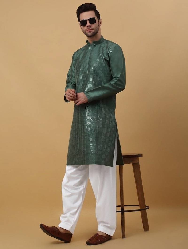 Men cotton elasticated white salwar