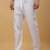 Men's cotton blend white elastic waistband churidar
