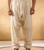 Men cotton elasticated beige salwar