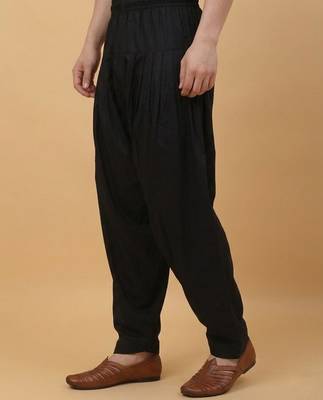 Men cotton elasticated black salwar 5