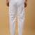Men's cotton blend white elastic waistband churidar