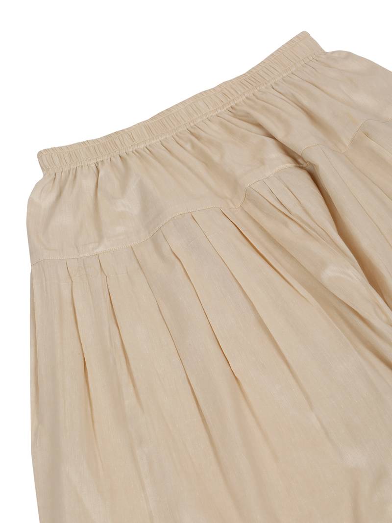 Men cotton elasticated beige salwar
