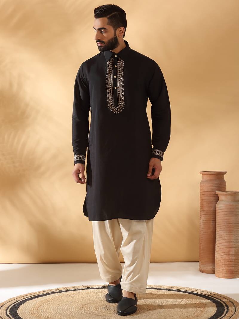 Men cotton elasticated beige salwar