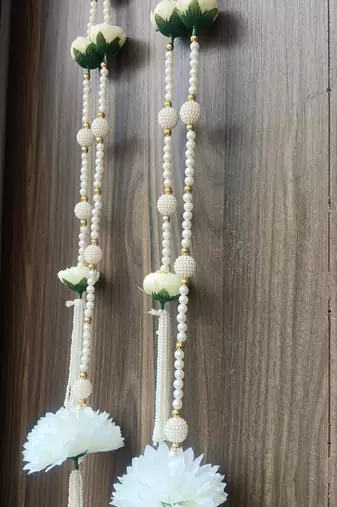 handmade peony flower door hanging latkanhome decorative beads hanging (pack of 2)