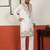 Men embroidered & embellished yoke design white kurta
