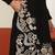 Men embroidered thread work embellished yoke design long black kurta