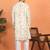 Men cream anchor kurta with gold floral motif prints