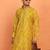 Men mustard anchor kurta with gold floral motif prints