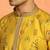 Men mustard anchor kurta with gold floral motif prints