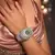 Emerald Green CZ Bridal Bracelet Cuff, Rhodium-Plated Silver Crystal Bangle