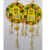handmade yellow lotus mdf wall hangingcow design beads and home decor hanging (pack of 2)