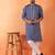 Cotton silk sequenced & embroidered purple festive kurta with pyjamas