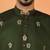 Cotton silk floral embroidered green kurta with pyjamas