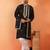 Cotton silk sequenced & embroidered black kurta set with dupatta