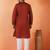 Cotton silk yoke design embroidered maroon kurta set with dupatta