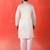 Cotton silk yoke design embroidered white kurta set with dupatta