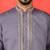 Cotton silk yoke design embroidered purple kurta set with dupatta