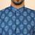 Ethnic motifs jaipuri printed 100% cotton blue kurta with pyjamas