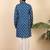 Ethnic motifs jaipuri printed 100% cotton blue kurta with pyjamas