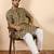 Ethnic motifs jaipuri printed 100% cotton brown kurta with pyjamas