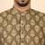 Ethnic motifs jaipuri printed 100% cotton brown kurta with pyjamas