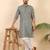 Ethnic motifs jaipuri printed 100% cotton green kurta with pyjamas