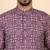 Ethnic motifs jaipuri printed 100% cotton purple kurta with pyjamas