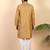 Ethinic motifs jacquard  beige festive kurta with pyjamas